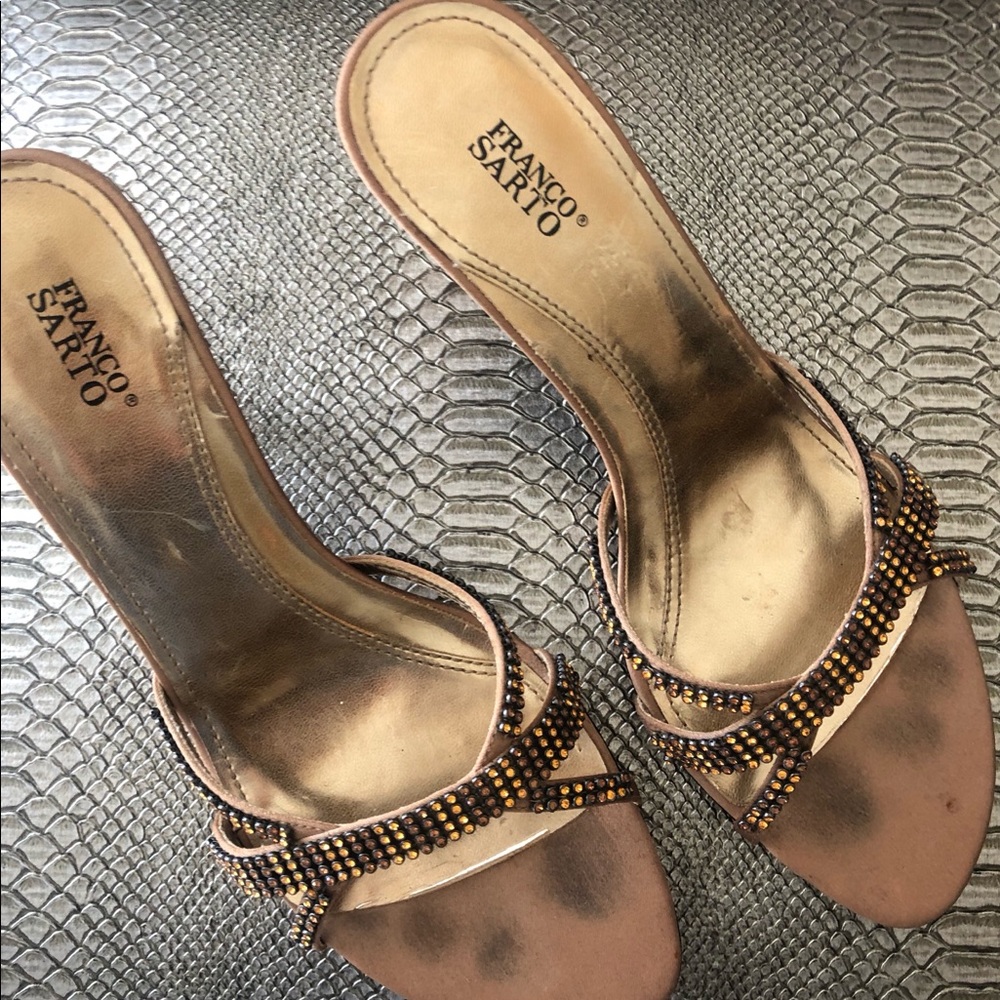 Franco Sarto slip in open toed shoes